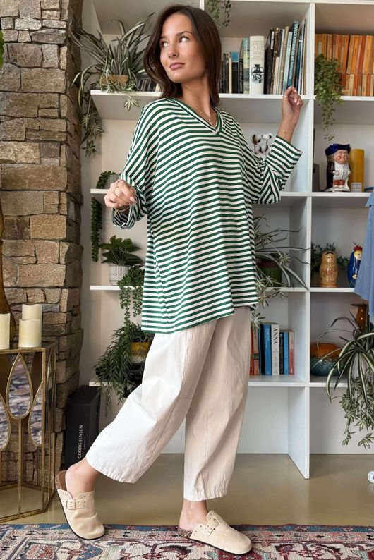  Perfect Breton V Long Sleeve Top Racing Green /20